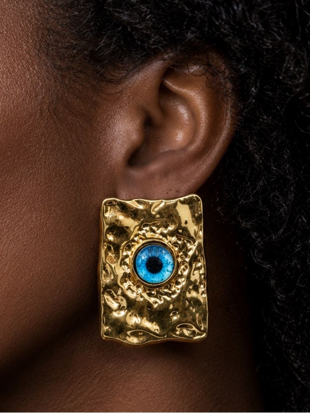 Evil Eye Rectangular Earrings Modern Style